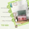 ZONEKIZ Toy Box, Kids Toy Chest with Lid, Safety Hinge, Cute Design - Green