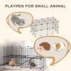 PawHut DIY Pet Playpen Metal Wire Fence Indoor Outdoor Rabbit Small Animals Cage 36 Panel Enclosure Black