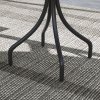 Outsunny ??66cm Garden Side Table, Round Bistro Coffee Table, Outdoor Patio Table with Steel Frame and Slat Tabletop for Balcony and Porch, Grey Wood Grain