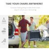 Outsunny 2 Piece Reclining Zero Gravity Chair Metal Frame Folding Garden Sun Lounger with Cushion Headrest, Dark Grey