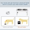PawHut Raised Dog Bowl Feeding Bowls with Stand for Extra Small and Small Dogs Elevated Pet Bowls Water Food Feeder 44L x 24W x 15H cm - White