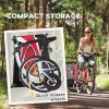 HOMCOM Child Bike Trailer, Baby Bicycle Trailer for 2 Kids with 5 Point Harness, Steel Frame, Reflectors, Safety Flag, Hitch Coupler, Red