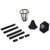 Outsunny 2 PCS 1.3M Garden Solar Lamp Post Lights Solar Powered LED Lantern Patio Pathway Walkway Outdoor Water-Resist Auto Switch 6 Hours Black