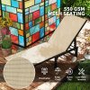 Outsunny Sun Lounger for Garden, 5-Level Adjustable Reclining Sun Lounger Chair, Flat Garden Lounger Sunbed with Texteline Seat, Steel Frame for Patio, Beach, Khaki
