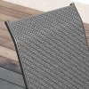Outsunny Stackable Outdoor Chairs Set of 4, Rattan Garden Chairs with Armrests and Backrest for Deck, Grey
