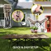 Outsunny Folding Camping Bed for Adults with Cushion, Heavy Duty Portable Travel Camping Cot with Headrest, Side Pocket and Non-Slip Foot Pads for Outdoor Beach Travel Office, Khaki