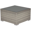 Outsunny Rattan Garden Coffee Table, 65 cm Square Garden Rattan Table with Tempered Glass Top, All-Weather Wicker Bistro Outdoor Furniture for Patio, Balcony, Porc, Grey