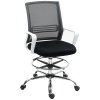 HOMCOM Drafting Chair, Swivel Draughtsman Chair, Ergonomic Office Chair, Mesh Standing Desk Chair with Lumbar Support, Adjustable Foot Ring, Adjustable Height, Black