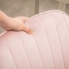 HOMCOM Office Chair, Swivel Desk Chair, Velvet-Feel Fabric Vanity Chair with Adjustable Height and Rolling Wheels for Home Work Study, Pink