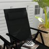 Outsunny Set of 2 Patio Folding Chairs with Adjustable Back, Aluminium Dining Chairs with Breathable Mesh Fabric Padded Seat and Backrest, Headrest for Outdoor Garden Lawn, Black