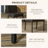 Outsunny 2 Pieces PE Rattan Garden Chairs with Cushion, Patio Wicker Dining Chairs with Backrest for Patio, Deck, Garden, Brown