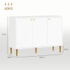 HOMCOM Sideboard, Modern Storage Cabinet with Carved Line Doors, Cupboard and Adjustable Shelves for Living Room, Dining Room, Hallway, White
