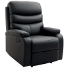 HOMCOM Recliner Armchair, PU Leather Manual Reclining Chair with Adjustable Leg Rest and Backrest, Easy Assembly, Recliner Chair for Living Room, Bedroom, Home Theater, Black
