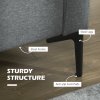 HOMCOM 2 Seater Sofa for Living Room, 133cm Loveseat Sofa, Modern Fabric Couch with Steel Legs for Bedroom, Dark Grey