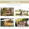 Outsunny 3 x 2.5m Patio Metal Gazebo Door Window Awning Wall Mount Canopy Outdoor Sunshade with Extended Shelter Cream White