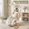 HOMCOM Birch Wood Lounge Chair, Upholstered Recliner Lounge Seat with Adjustable Footrest, Modern Armchair for Living Room, Bedroom, Balcony, Office, Cream White
