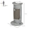 PawHut 58cm Cat Scratching Post for Corner Wall, Claw Scratcher, with Smooth Plush, Sisal Rope, Toy Balls, Stable Base - Grey