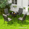 Outsunny Set of 4 Garden Chair Cushions with Backs, 108L x 50W x 5H cm Outdoor Seat Cushions Outdoor Seat Pads with Backrest, Tufted Back, Ties Dining Chair, Light Grey