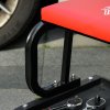 HOMCOM Workshop Stool, Rolling Machine Stool with 360?? Swivel, Padded Seat, Tool Tray, for Garage, Workshop, Auto Repair, Red