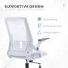 Vinsetto Mesh Office Chair, Desk Chair with Lumbar Support, Flip-up Armrest, Swivel Wheels, Adjustable Height, White