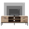 HOMCOM Entertainment Centre for TV up to 50 Inches, TV Cabinet with Door, Open Storage and Drawers, TV Stand for Bedroom with Steel Legs, Coffee