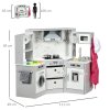 AIYAPLAY Toy Kitchen Playset, Kids Play Kitchen, Role Playing Game with Running Water, Lights, Sounds, Apron and Chef Hat, Water Dispenser, Sink, Utensils, Ages 3-6 Years - Grey