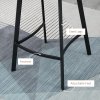 HOMCOM Bar Stools Set of 2, PU Leather Kitchen Stools, Upholstered Breakfast Bar Chairs with Backrest, Steel Legs for Home, Dining Room, Brown