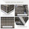 Outsunny Rattan Garden Coffee Table, 65 cm Square Garden Rattan Table with Tempered Glass Top, All-Weather Wicker Bistro Outdoor Furniture for Patio, Balcony, Porch, Deep Grey
