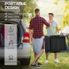 Outsunny Set of 2 Patio Folding Chairs with Adjustable Back, Aluminium Dining Chairs with Breathable Mesh Fabric Padded Seat and Backrest, Headrest for Outdoor Garden Lawn, Black