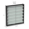 HOMCOM 7-Tier Wall Mounted Display Cabinet, Display Case with 6 Adjustable Shelves, Glass Doors for Home Office Ornaments 83x80cm, Black and White