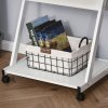HOMCOM Movable Computer Desk with 4 Moving Wheels Sliding Keyboard Tray Home Office Workstation 