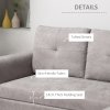 HOMCOM 3 Seater Sofa Bed, L Shaped Pull Out Sofa Bed with Storage, Convertible Click Clack Settee Sectional Sleeper Futon for Living Room, Office