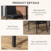 Outsunny 2 Pieces PE Rattan Garden Chairs with Cushion, Patio Wicker Dining Chairs with Backrest for Patio, Deck, Garden, Black