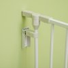 PawHut Pet Safety Gate, 5 Panels Playpen Fireplace, Metal Fence, Stair Barrier, Room Divider w/ Walk-Through Door - White