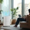 HOMCOM 20L/Day Dehumidifier with Continuous Drainage, 5L Water Tank, 24H Timer, Digital Humidity Display, Humidity Light, Dehumidifier for Home Damp, Bedroom, Condensation, Mould, Laundry Drying