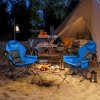 Outsunny Hammock Camping Chair Set of 2, Adjustable Back Swinging Camping Chair Portable Swinging Chair with Cup Holder, Headrest, Padded Seat and Carry Bag for Travel Fishing Hiking, Blue