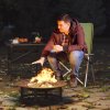 Outsunny Portable Camping Chair for Adults, High Back Folding Chair with Padded Seat and Carry Bag, Outdoor Recliner for Hiking, Fishing, Beach and Picnic, Green