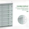 HOMCOM 7-Tier Wall Mounted Display Cabinet, Display Case with 6 Adjustable Shelves, Glass Doors for Home Office Ornaments 83x80cm, White