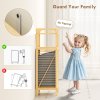 HOMCOM Bamboo Laundry Cabinet with Slatted Door, Bathroom Cabinet with Tilt-Out Hamper and Removable Liner Bag, 40 x 30D x 95 cm, Natural Wood Finish