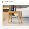 HOMCOM 45cm 2-Tier Slatted Shower Bench Storage Seat w/ 4 Legs Comfortable Safe Bathroom Stool Spa Bath Organiser