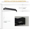 Outsunny 2.5 x 2m Electric Awning with LED Light and Remote Controller, Aluminium Frame Retractable Awning Half Cassette Sun Canopies for Garden Patio Deck Door Window