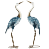 Outsunny Crane Garden Ornaments, 2 PCS Steel Garden Statue Set Gifts, Water and Rust Resistant Sculptures for Patio Pond Landscape Decoration, Multi-Colour