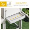 PawHut Wooden Rabbit Hutch with Run Large Guinea Pig Cage, Small Animal House for Indoor with Tray, 151.5 x 106 x 97cm, Light Grey