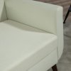HOMCOM 2 Seater Sofa, Modern Tufted Fabric Couch, Upholstered Loveseat with Wood Legs for Small Space, Living Room, Bedroom, Office, Cream White