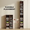 HOMCOM 204 CD Media Display Shelf Unit Set of 2 Blu-Ray Tower Rack w/ Adjustable Shelves Bookcase Storage Organiser, Rustic Brown