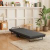 HOMCOM Folding Bed with Mattress, Foldable Guest Bed on Wheels, Portable Single Bed with 7cm Mattress, 188 x 76cm, Grey