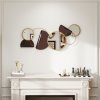 HOMCOM Metal Wall Art, Modern Decorative Mirror Decor, Hanging Home Wall Decoration for Living Room Bedroom Dining Room, Gold Tone