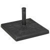 Outsunny 19kg Resin Garden Parasol Base Holder, Square Outdoor Market Umbrella Stand Weight for Poles of 32mm, 38mm, and 48mm, Black