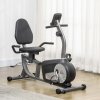 HOMCOM Exercise Bike with LCD Display, Stationary Bike with Quiet 8-Level Magnetic Resistance, Adjustable Seat and Backrest, Indoor Cycling Exercise Equipment for Home Gym Fitness Workout Training