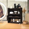 HOMCOM 4-Tier Desk Organiser, Multifunctional Assembled Desktop Organiser with Adjustable Shelves and Cable Management for Stationery, Office Supplies, Paper, Dark Brown